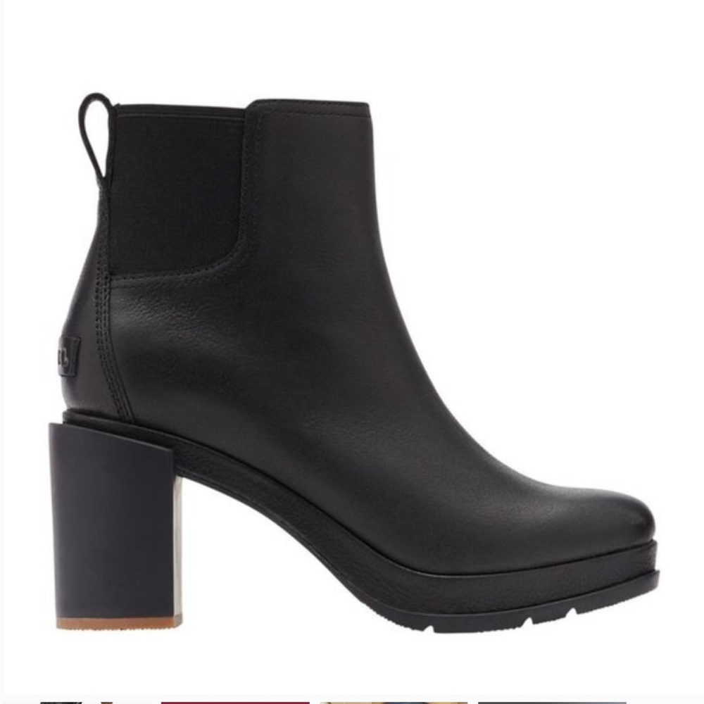 Sorel black booties. Never worn. sexy!